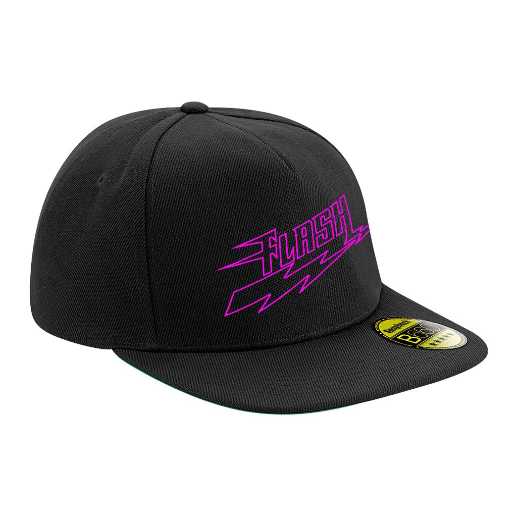 Flash Neon Pink Logo Flat Peak Snapback Cap-Flash-Essential Republik