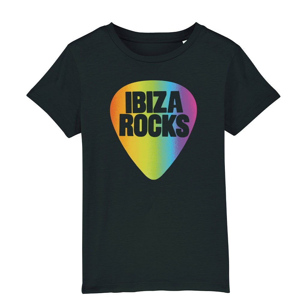 Ibiza Rocks Shimmer Rainbow Logo Kid's Organic T-Shirt-Ibiza Rocks-Essential Republik