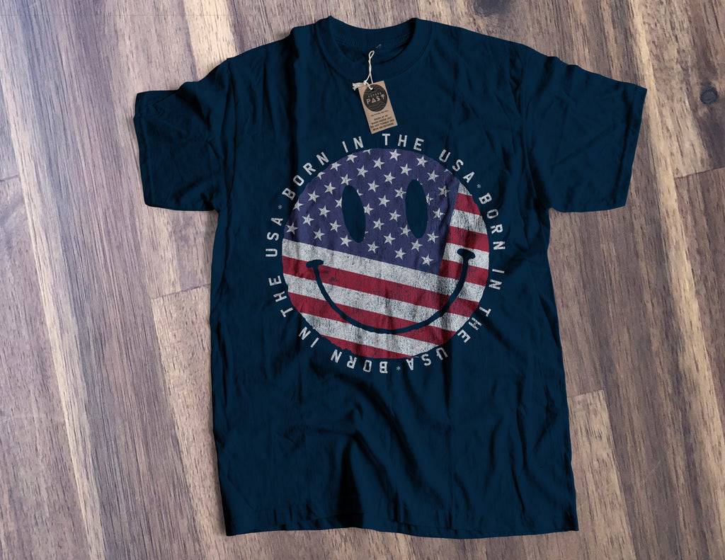 Born In The USA T-Shirt / Navy-Future Past-Essential Republik