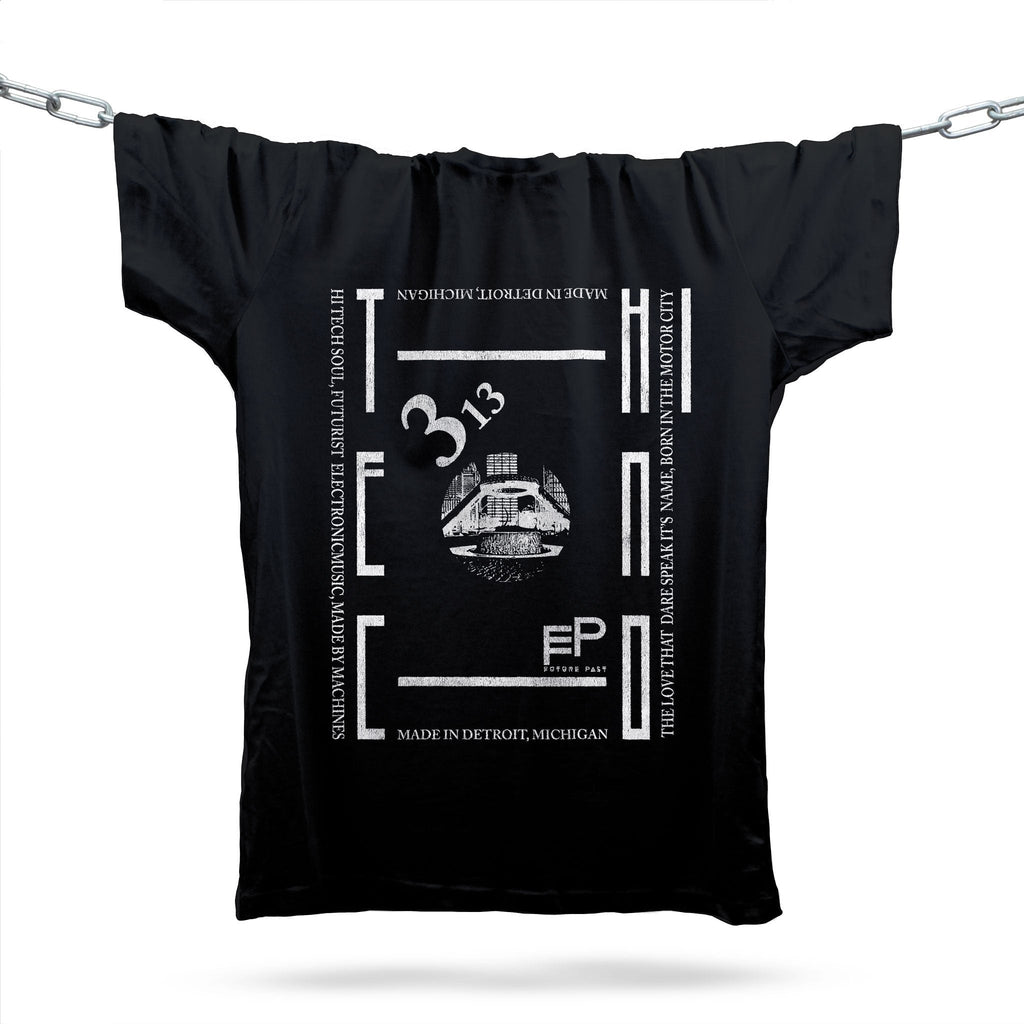 Detroit 313 Techno T-Shirt / Black-Future Past-Essential Republik