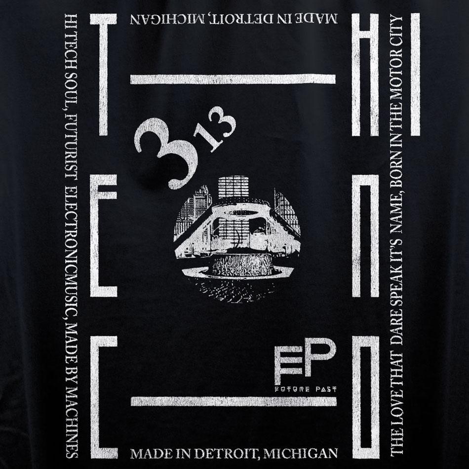 Detroit 313 Techno T-Shirt / Black-Future Past-Essential Republik