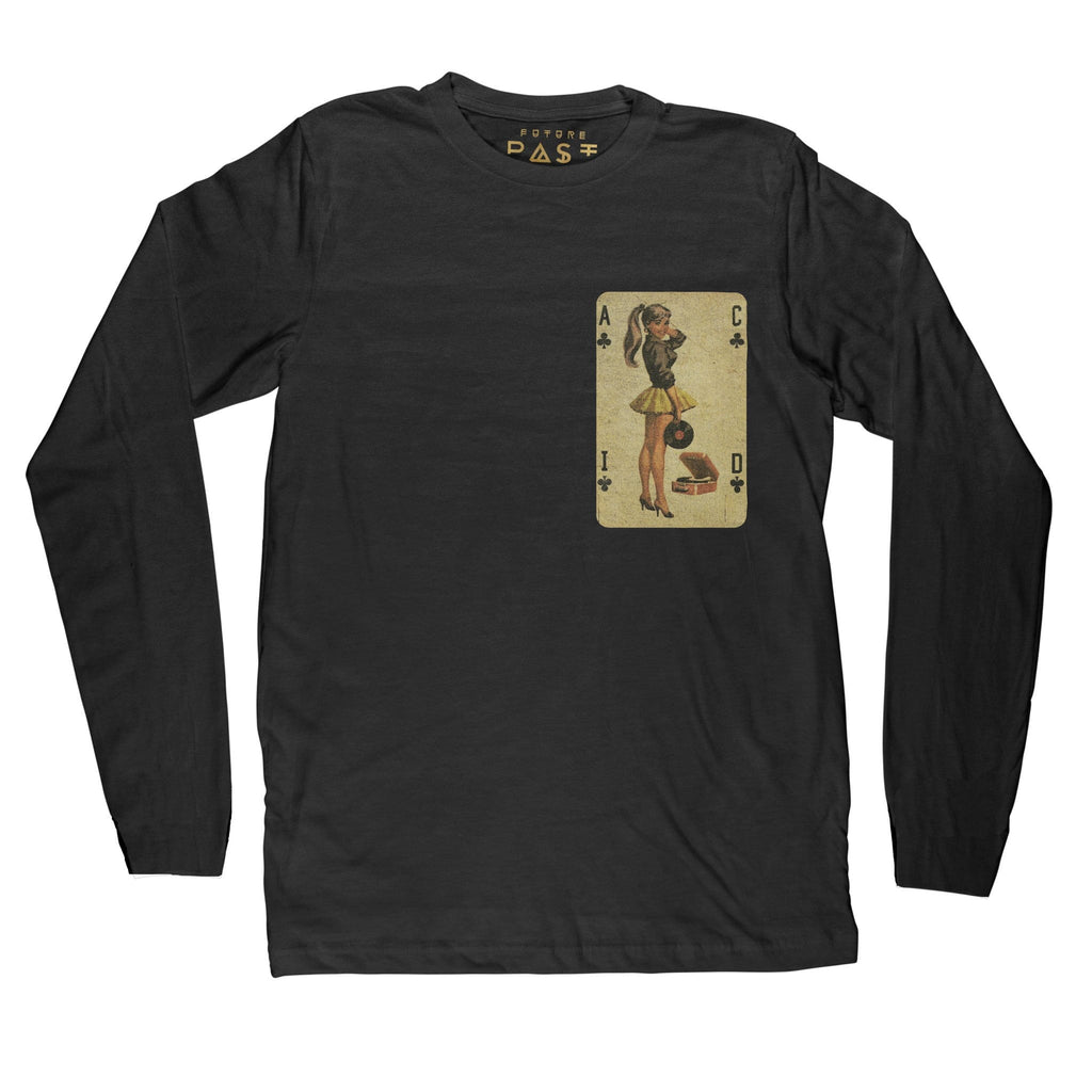 Acid House Pinup Long Sleeve T-Shirt / Black-Future Past-Essential Republik